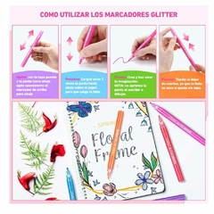 Marcadores Glitter Metálicos 12 colores - Ohuhu en internet