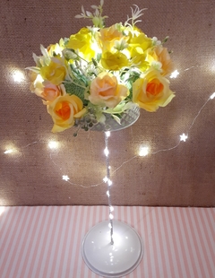 Centro de mesa rejita flores y luz led 40 cm en internet