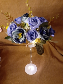 centro de mesa ramo flores y luz led 30cm en internet