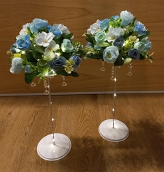 Centro de mesa floral 45 cm con caireles y luces led - tienda online