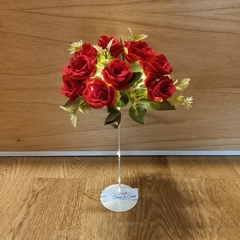 centro de mesa ramo flores y luz led 30cm
