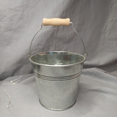 balde zinc manija de madera 10cm - comprar online