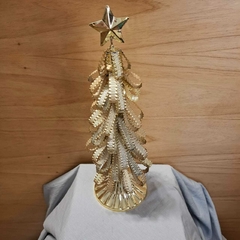 arbol arbolito de navidad dorado metal 40cm - comprar online