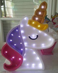 Cartel Luz Led Unicornio Arcoiris 30 Cm Polifan