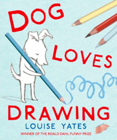 Dog loves drawing