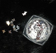 Glitter Formato Borboleta Prata