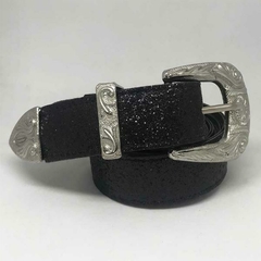 Cinturon tejano con brillos negro 0112