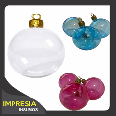 Esferas navidenas rellenables de color N6 (6cm, cristal celeste o rosa)