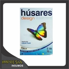 Resma 75grs - 100 hojas - A4 - Marca Husares - De Color Celeste