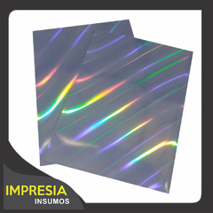 Papel Holografico Autoadhesivo Fantasia Plano de Luz Inclinado Resist al Agua 180 grs - Hoja Suelta