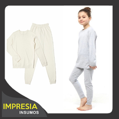 Pijamas para ninos lisos mangas largas (grises o blancos)