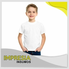 Remeras unisex de ninos mangas cortas (tela spum blanca)