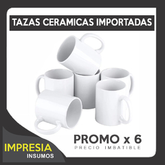 PROMO - 6 Tazas ceramicas importadas (calidad AAA)