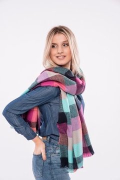 Pashmina Damero Pastel - tienda online