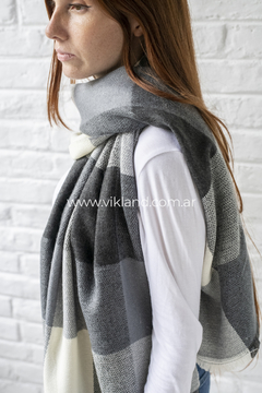 PASHMINA DAMERO GRIS - comprar online