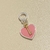 Berloque de Coração Rosa com Chavinha em Prata | Pistache Acessórios