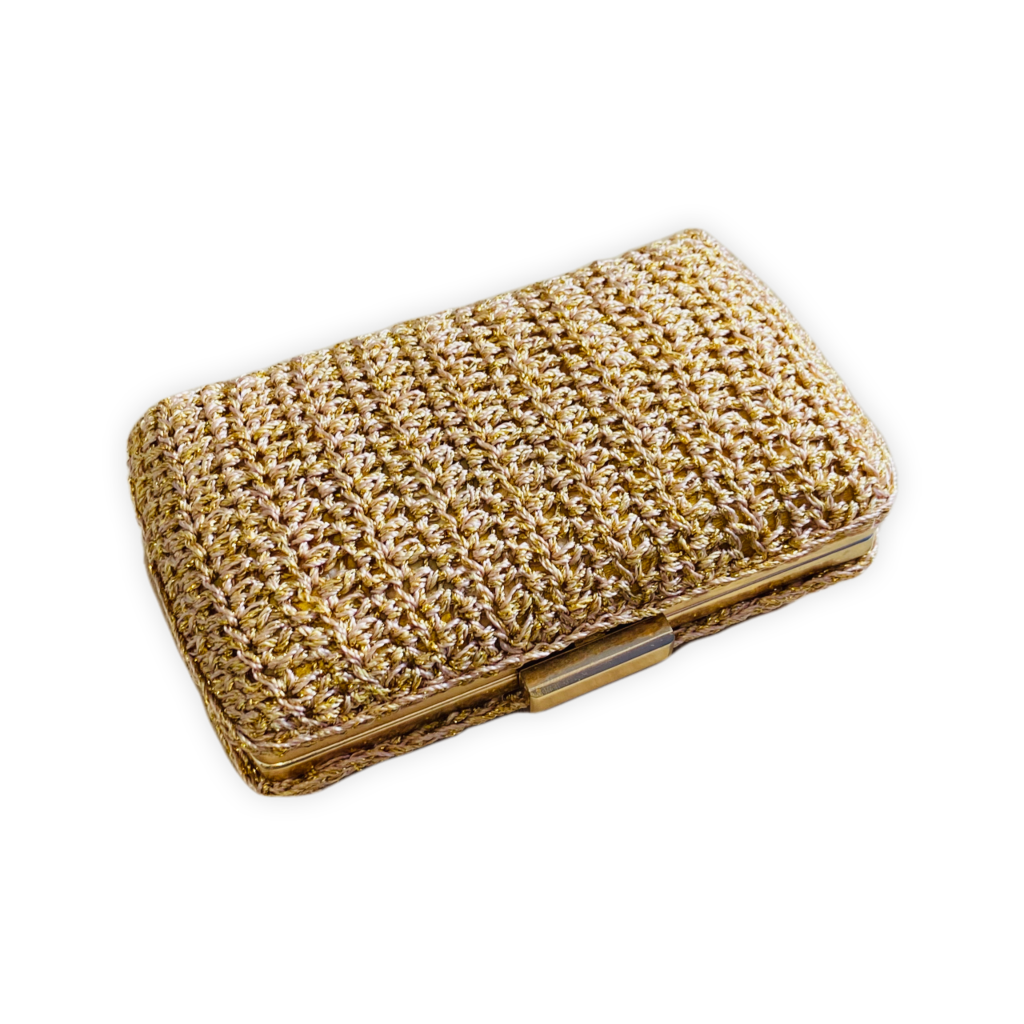 Bolsa Clutch Dourada Trancada para Festas Pistache Acessorios