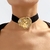 Colar Choker de Veludo com Medalha Dourada | Pistache Acessórios