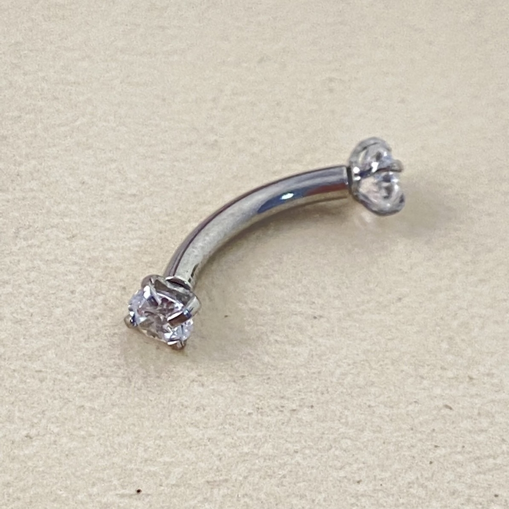 Piercing Titânio Sobrancelha Curvo Bolinha 6 8 10 12mm