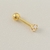 Piercing Minibarbell Tragus com Pedra Dourado | Pistache Acessórios