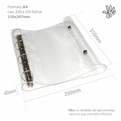 Capa Caderno Argolado Fichário A4 (210x297mm) Cristal - comprar online