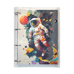 Kit Fichário Universitário Astronauta (sem as folhas) - Design Feito à Mão