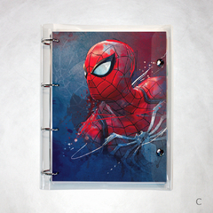 Fichário Cristal Universitário Spiderman - Design Feito à Mão