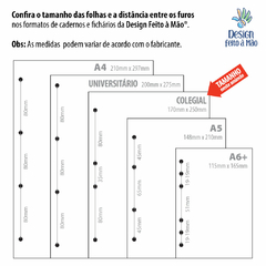 Capa Caderno Argolado Fichário Colegial Cristal - Design Feito à Mão