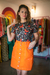 FALDA CORTA "CARMEN" NARANJA - tienda online