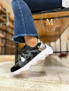 Zapatillas urbanas de cuero con plataforma baja mujer