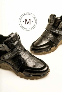 Sneakers boots urbano de cuero mujer