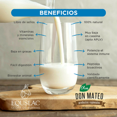 LECHE DE BURRA EQUSLAC ENTERA PASTEURIZADA CONGELADA X 1 LT - tienda online