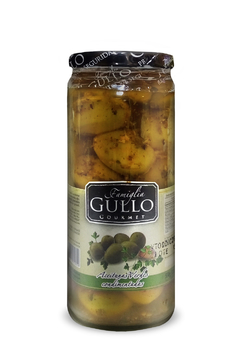 ACEITUNAS VERDES EXTRA GRANDES CONDIMENTADAS GULLO VIDRIO X 330 GS