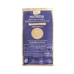 PREMEZCLA PARA BIZCOCHUELO Y MUFFINS VAINILLA NUTRIZIO X 500 GS S/TACC