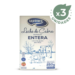 LECHE DE CABRA EN POLVO ENTERA LA PRIMERA X 250 GR S/ TACC PACK X 3 UN