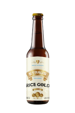 CERVEZA STRAUS RICE GOLD BOTELLA X 355 CC S/TACC