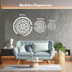 Espelho Decorativo Mandala Redonda Flórida Grande - comprar online