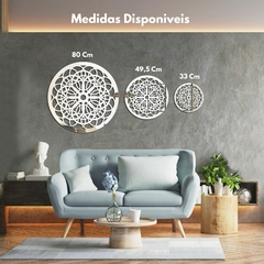 Espelho Decorativo Mandala Círculos de Pontas 80 Cm X 80 Cm - comprar online