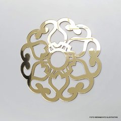 Espelho Decorativo de Acrílico estilo Mandala Flor Dourada 49,5 Cm - comprar online