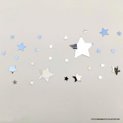 Espelho Decorativo Prata Conjunto com 27 Estrelas Quarto Bebê - comprar online