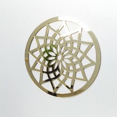 Espelho Decorativo Mandala Girassol Dourada 49,5 Cm X 49,5 Cm - HPLASTICOS