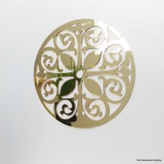 Espelho Decorativo Mandala Ladrilho 33Cm X 33Cm Dourada - HPLASTICOS