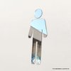 Espelho Decorativo Prata para Porta de Banheiro Masculino - comprar online