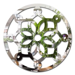 Espelho Decorativo Mandala Círculos de Pontas 33 Cm X 33 Cm