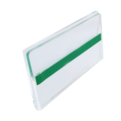 Display porta etiqueta de preço em acrílico cristal modelo U Nº 1 - HPLASTICOS