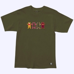 Camiseta Grizzly Bear Stickers (Verde Militar)