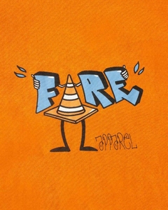 Camiseta Fire Cone Letters (Laranja) na internet