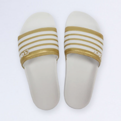 CHINELO SLIDE QIX MISSY - LISTRADO DOURADO