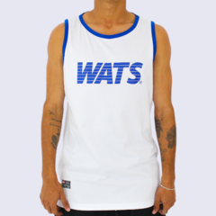 Camiseta Regata Wats Logo Recorte Branca