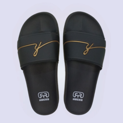 Chinelo Slide Hocks Filigrama Black Golden